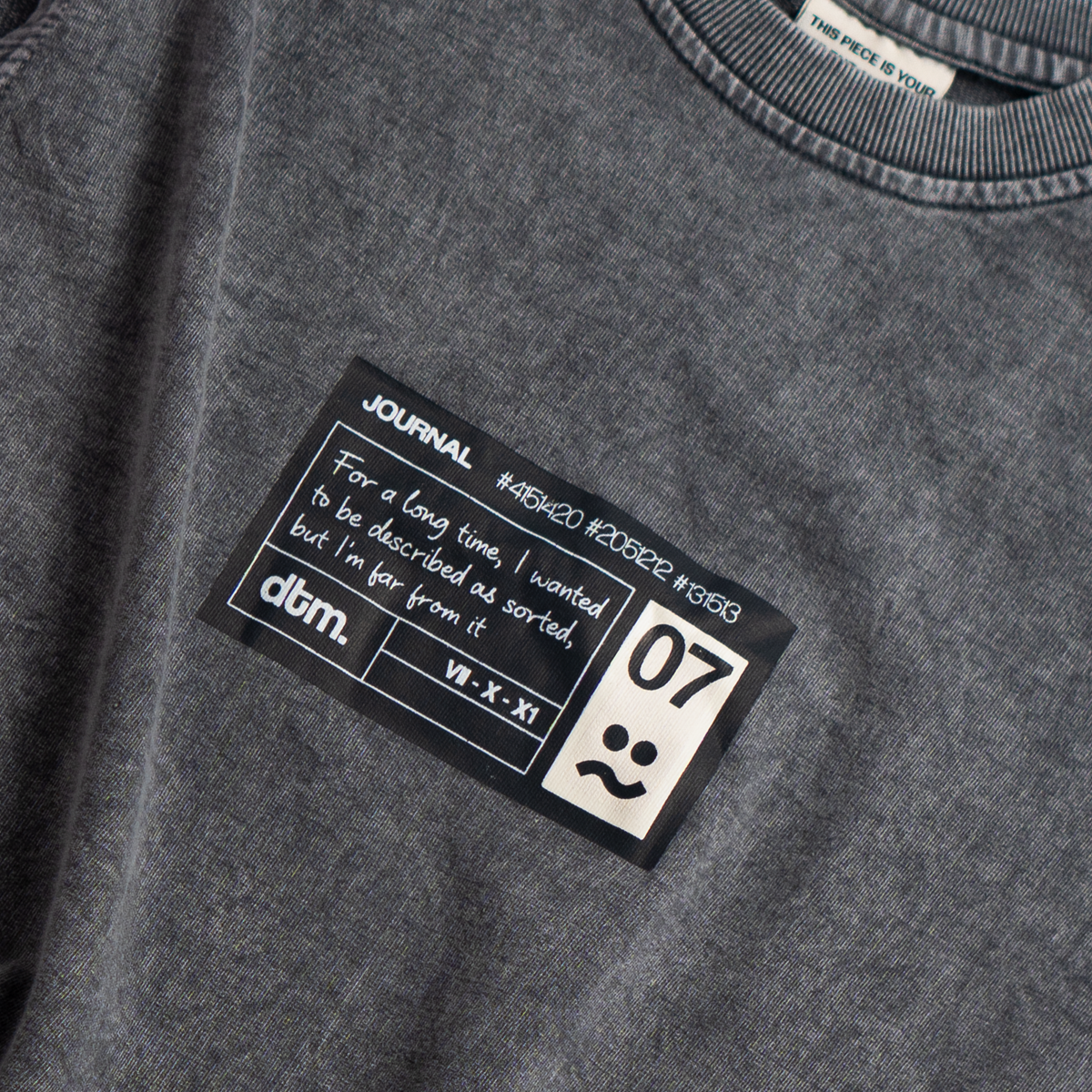 Charcoal grey acid wash