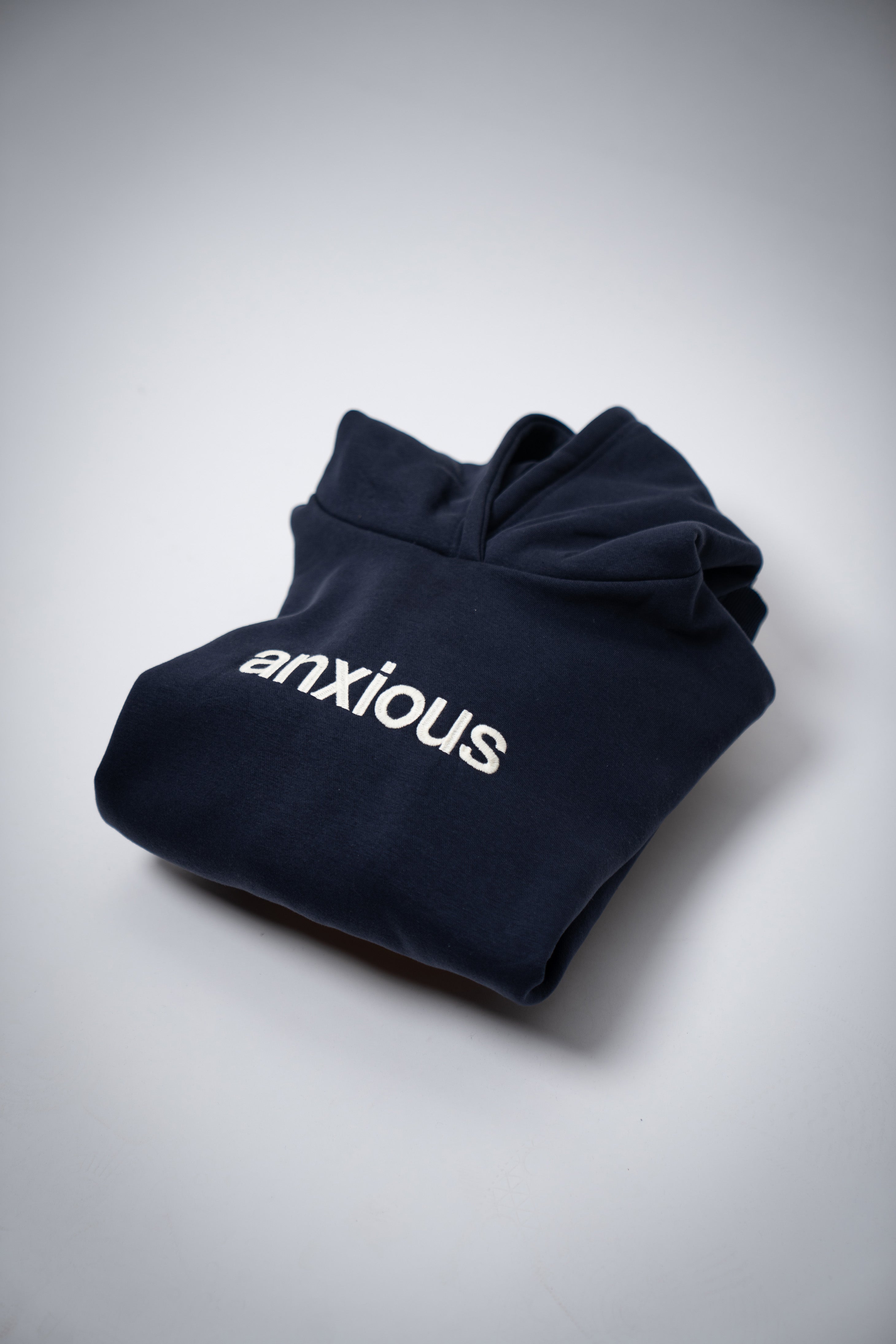 Anxious Navy Blue Hoodie